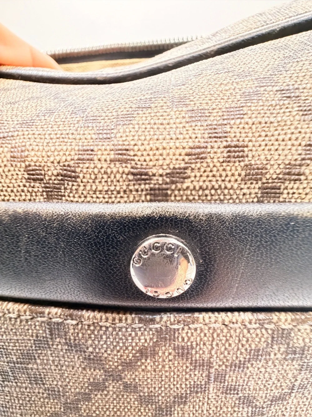 Gucci diamanté Brown and Black Toiletry Wristlet Bag